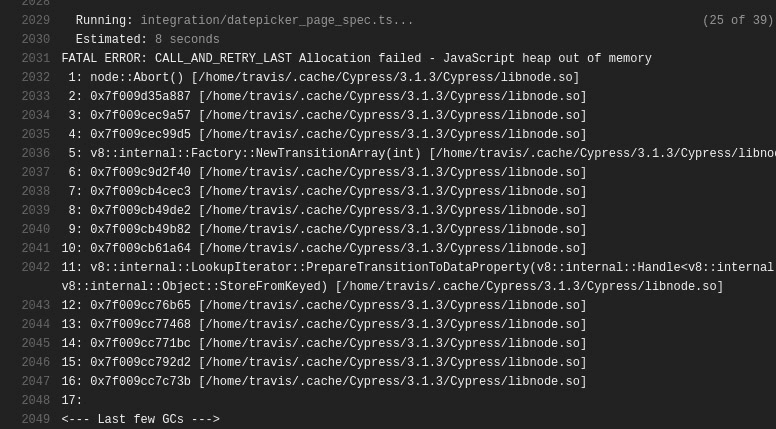 'Cypress testing: Running tests in parallel, photo 7 Greeted with a FATAL ERROR: CALL_AND_RETRY_LAST Allocation failed - JavaScript heap out of memory issue.