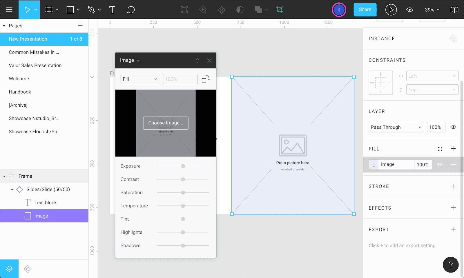 'Figma as a presentation tool: Unifying templates, photo 9 Step #7. Change the placeholder