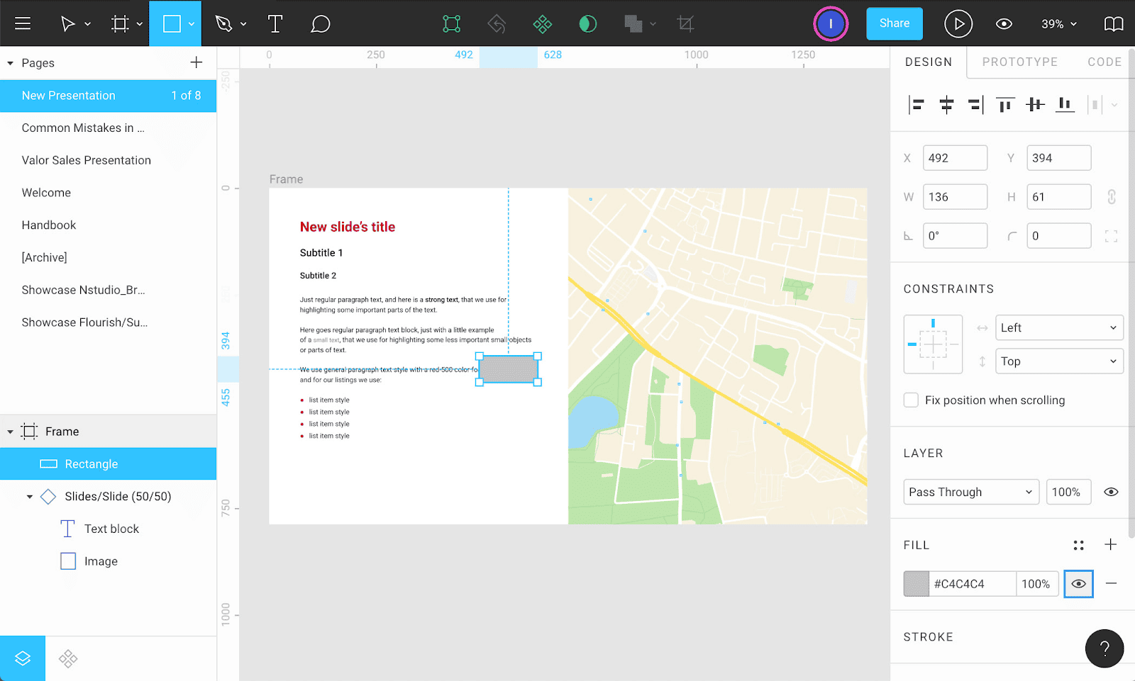 'Figma as a presentation tool: Unifying templates, photo 11 Step #9.hide the element