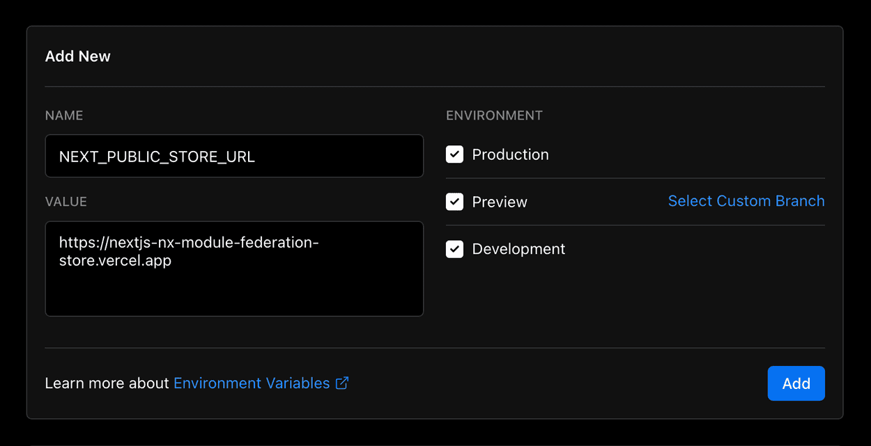 Environment variables