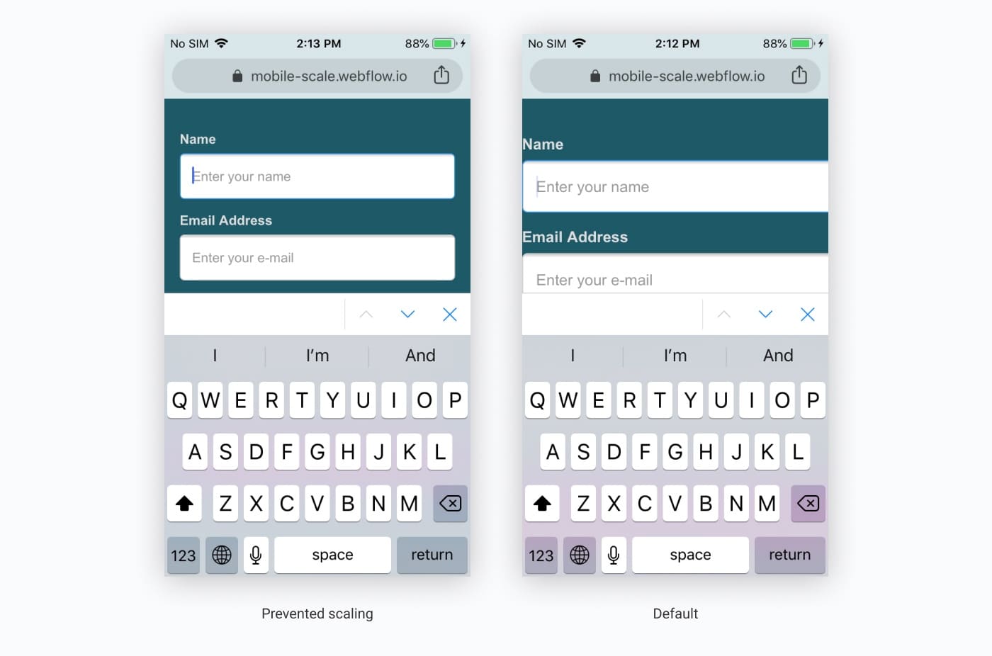 'Webflow custom code snippets you would use. Episode 1, photo 3 Preventing scaling on mobile